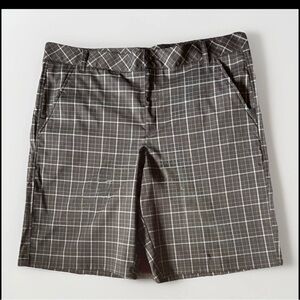 Fila Mens Plaid Golf Shorts Tag Size 40 Gray Flat Front Performance Fits 42x11